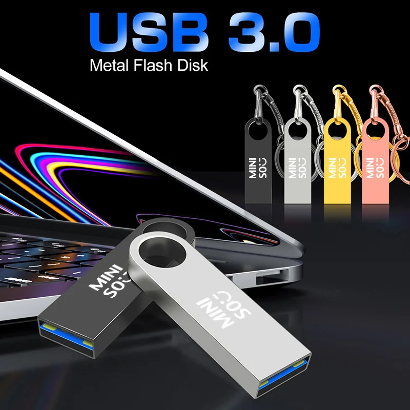 Miniso USB 3.0 2TB Metal Pen Drive 1TB Cle Usb Flash Drives 512G Pendrive High Speed Portable SSD Memoria Usb Stick Adapter
