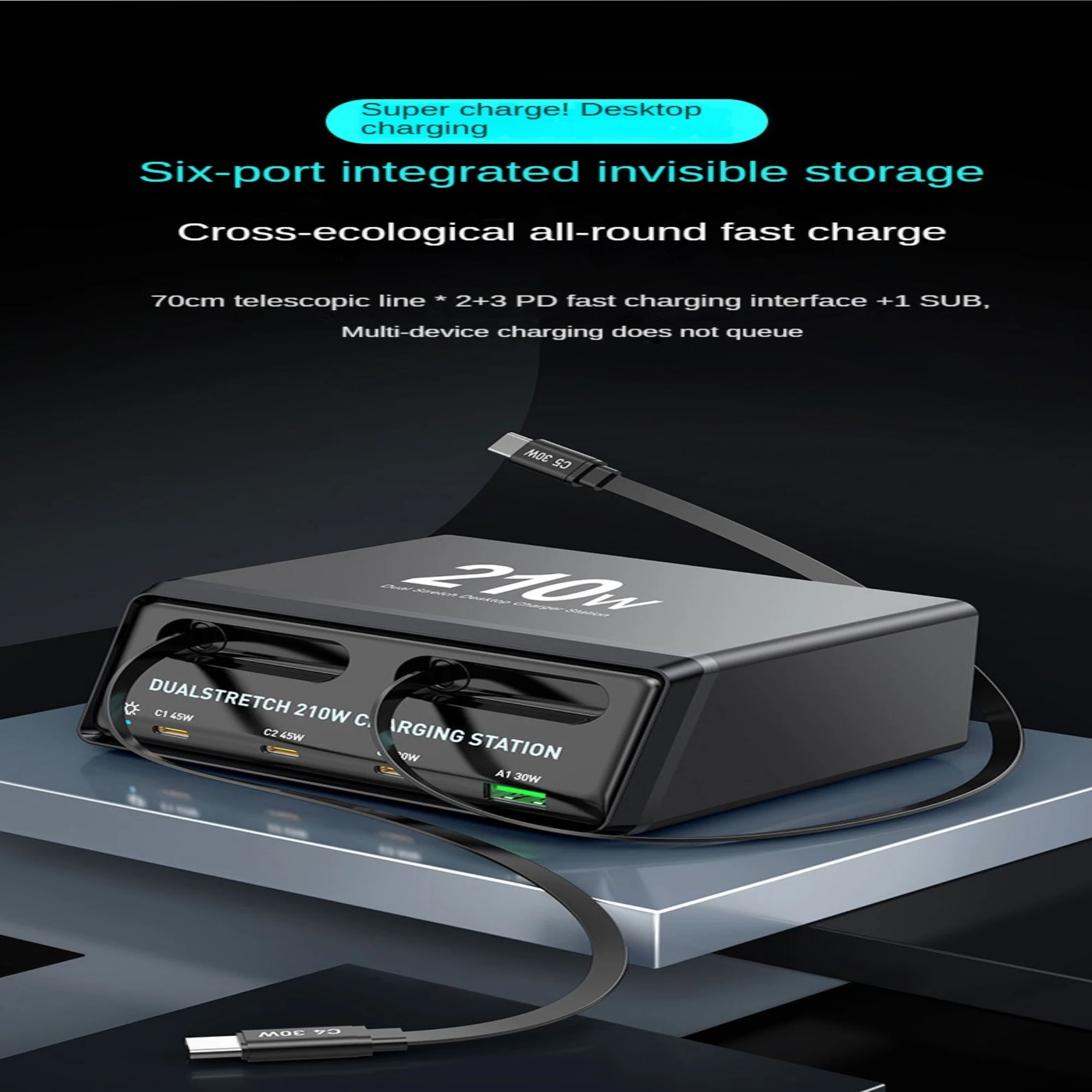 210W Gan High Speed Charger Quick Charge Type C Portable Mobile Phone Security Camera Fast Charger For Xiaomi 15 14 13 Pro
