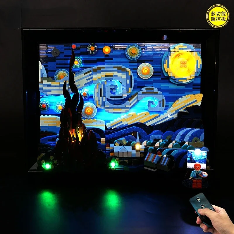 

No Bricks LED Light Kit for The Starry Night Vincent Van Gogh Ideas 21333