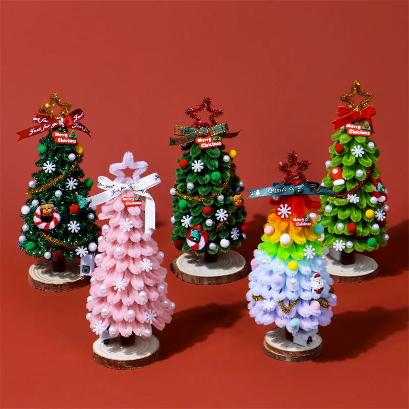 Decompression Twister DIY Material Pack Gift Box Christmas Tree Assembly Toy Gift Decompression Doll Ornament Gift Light Battery