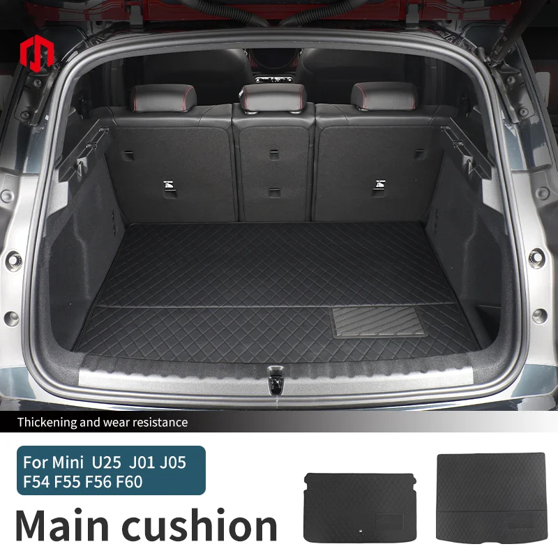 

Nappa Leather Main Trunk Mat For Mini Cooper F56 F60 F54 F55 U25 J01 J05 Countryman Clubman Car Waterproof Mat Accessories