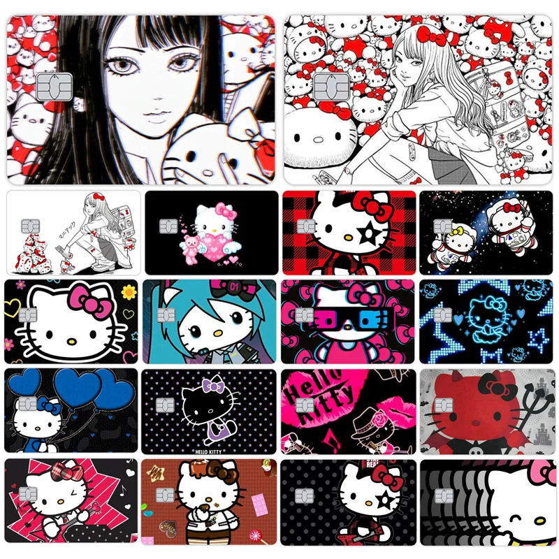 Hello Kitty Credit Card Skin Stickers for VISA Bank Bus Metro Access Card Protective Film Cover Sticker Decal Women Accessories