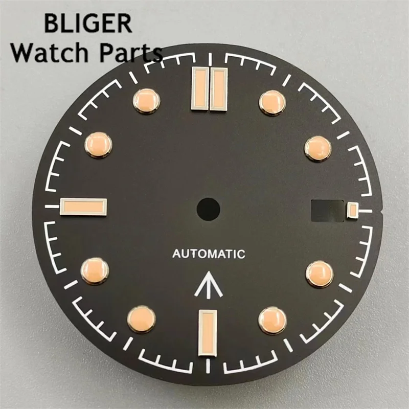 BLIGER 31mm sterile dial luminous fit NH35 NH36,ETA 2824 2836 Miyota 8205 8215 821A, Mingzhu DG2813 3804,Seagull ST1612 movement