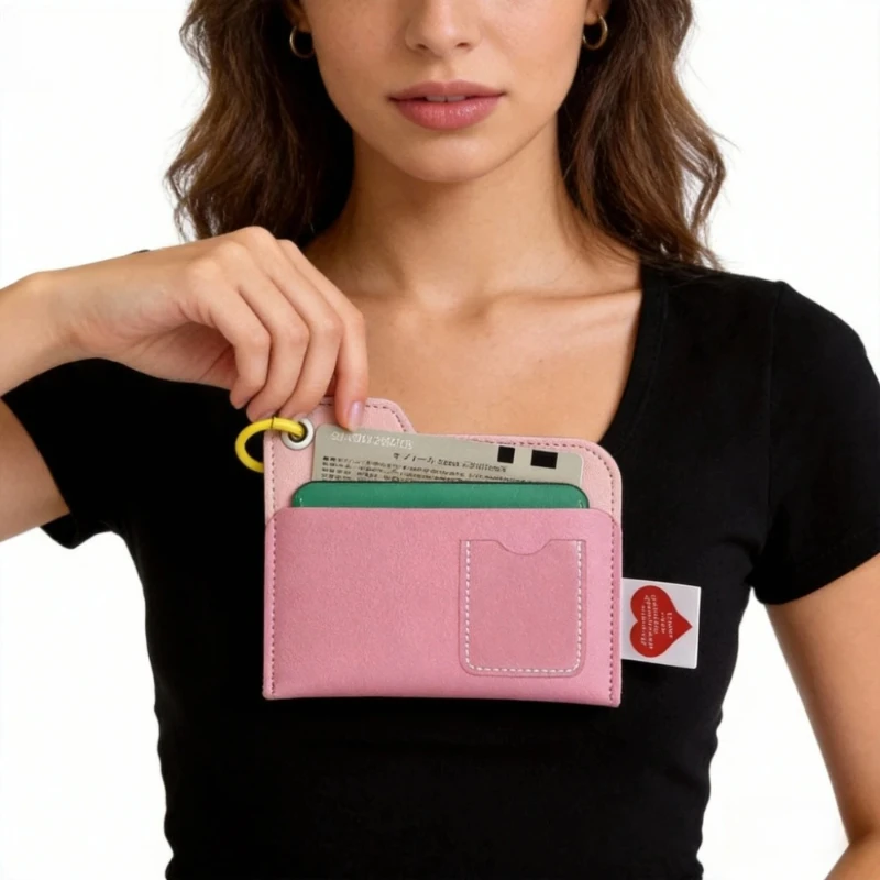 1pc Minimalist Passport Holder Multifunctional Color Block Travel Card Case Portable Travel Wallet for Airline Tickets IDs