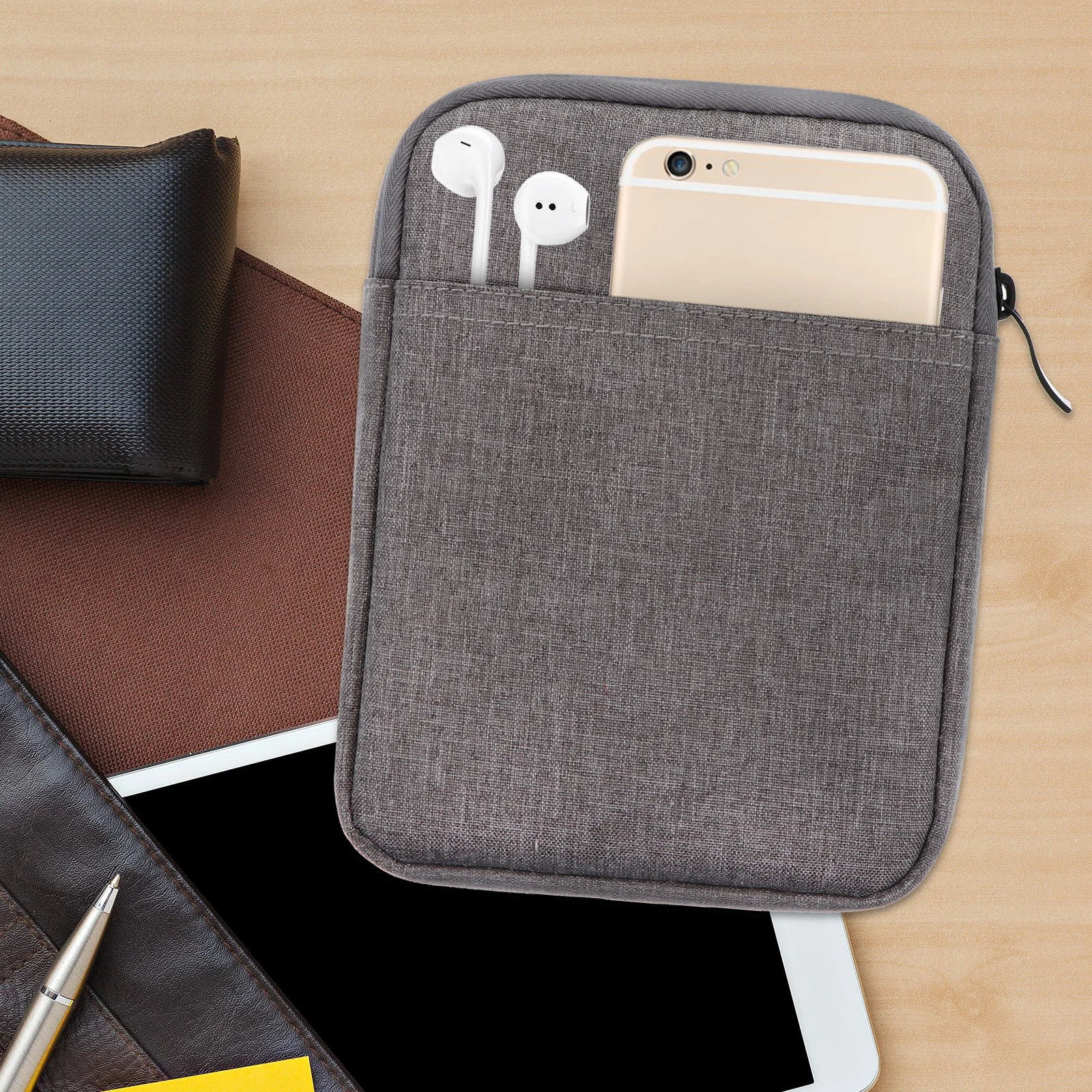 

1Pcs Protective Cover 6 Inch Durable Waterproof Breathable E-Reader Case for Paperwhite Phone Headset Storage Zipper