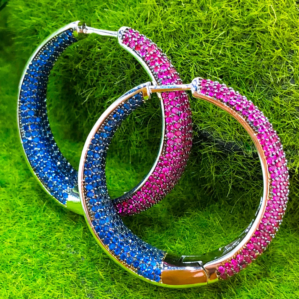 GODKI Luxury Leopard Statement Big Hoop Earrings For Women Wedding Cubic Zircon CZ DUBAI Bridal Round Circle Hoop Earring 2019