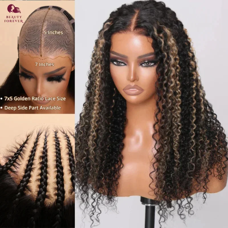 Beauty Forever Premium Bye Bye Knots 2.0 Curly Lace Front Wig Pre Cut Lace Glueless Wig Put and Go Upgrade Wig Cap