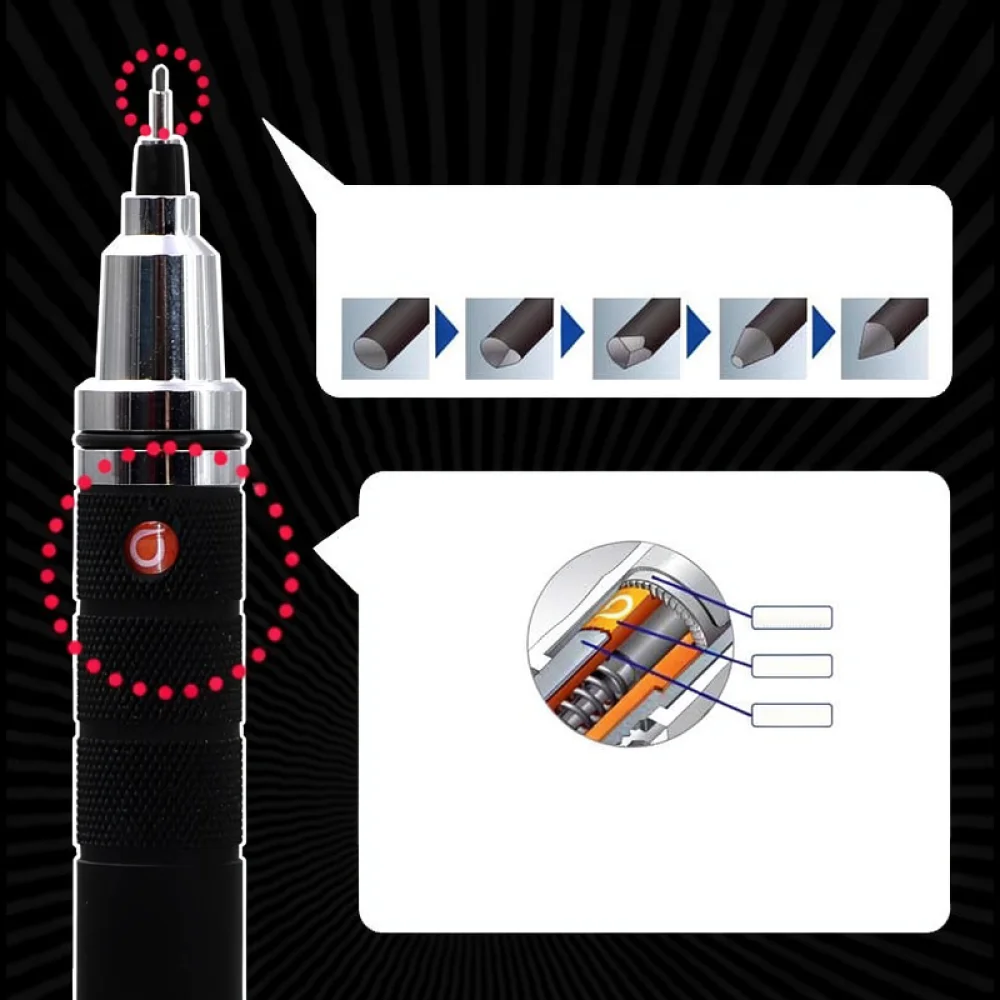 Automatic Pencil For Uni Mitsubishi Kuru Toga M5 1017 Drafting Mechanical Lead Holder 0 5mm Metal Grip Smooth Writing Stationery