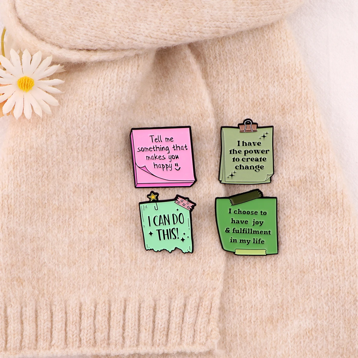 Motivational Quotes Enamel Pin Notes Brooches for Women Lapel Pins Badges on Backpack Clothing Accessories Creative Jewelry Gift