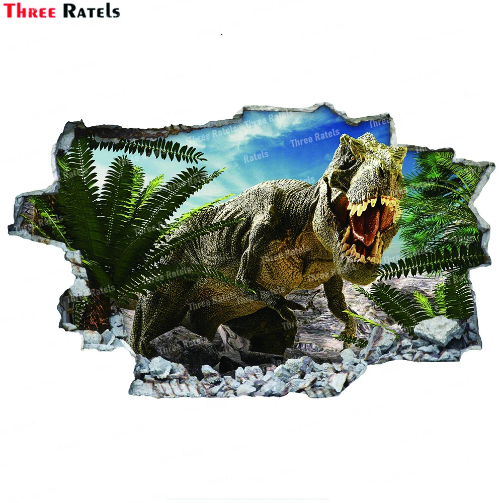 Three Ratels K668 Broken Dinosaurs Wall Stickers Home Decor Living Room Bedroom Floor Decal Mural Removable PVC Material