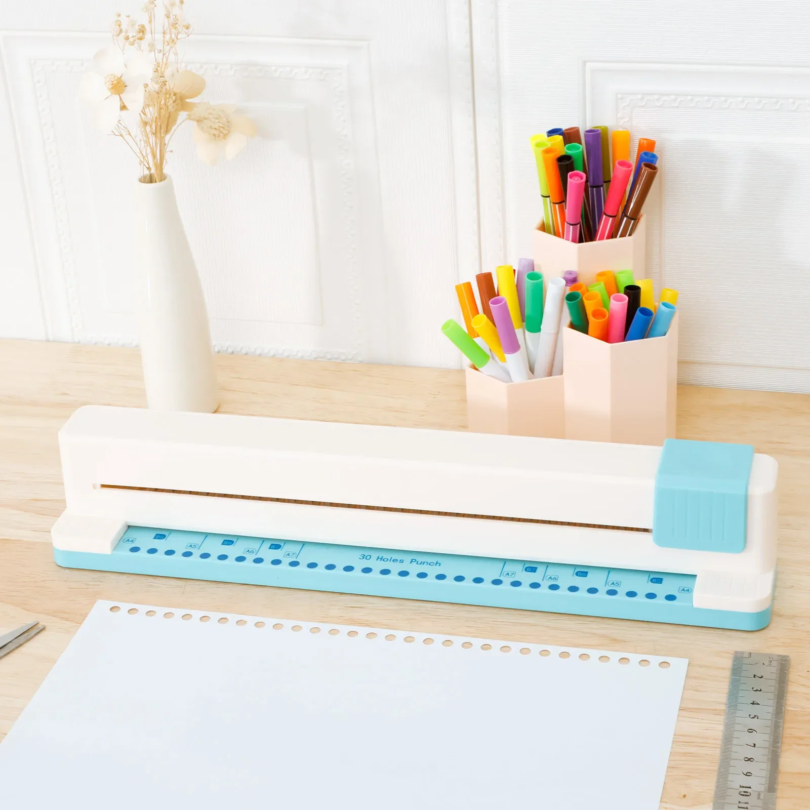 paper-punch-hand-push-30hole-paper-punching-machine-versatile-notebook-hole-punch-with-anti-slip-bottom-for-home-office-supplies