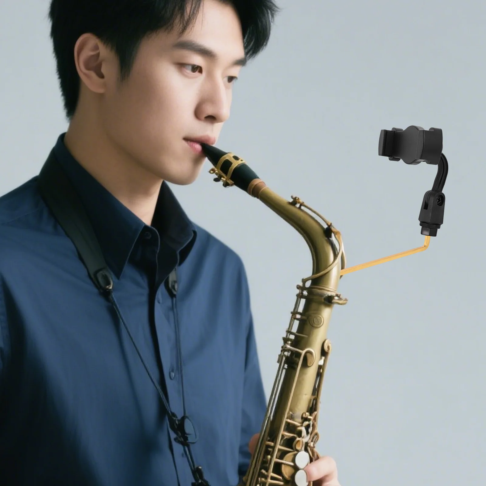

Alto Saxophone Accessories Saxophone Phone Mount Lyre Clip Music Holder Stable Handsfree Sheet Music Stand Sax Microphone Holder