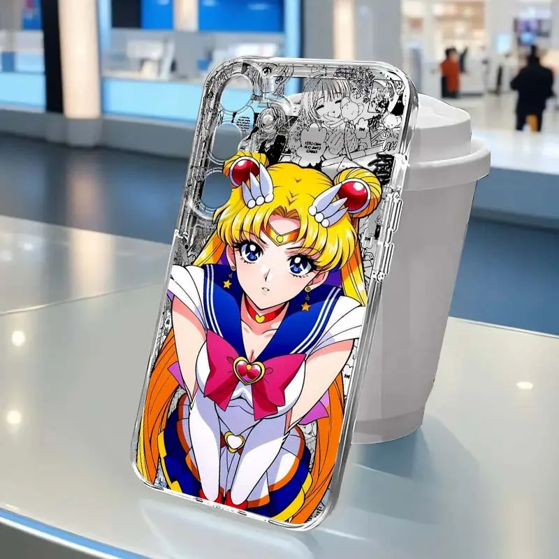 S-Sailor M-Maan Populaire Kunst Voor Samsung A56 A42 A36 A35 A34 A23 A16 A15 A05 A04 A03 Note 20 5G Doorschijnende Telefoon Case