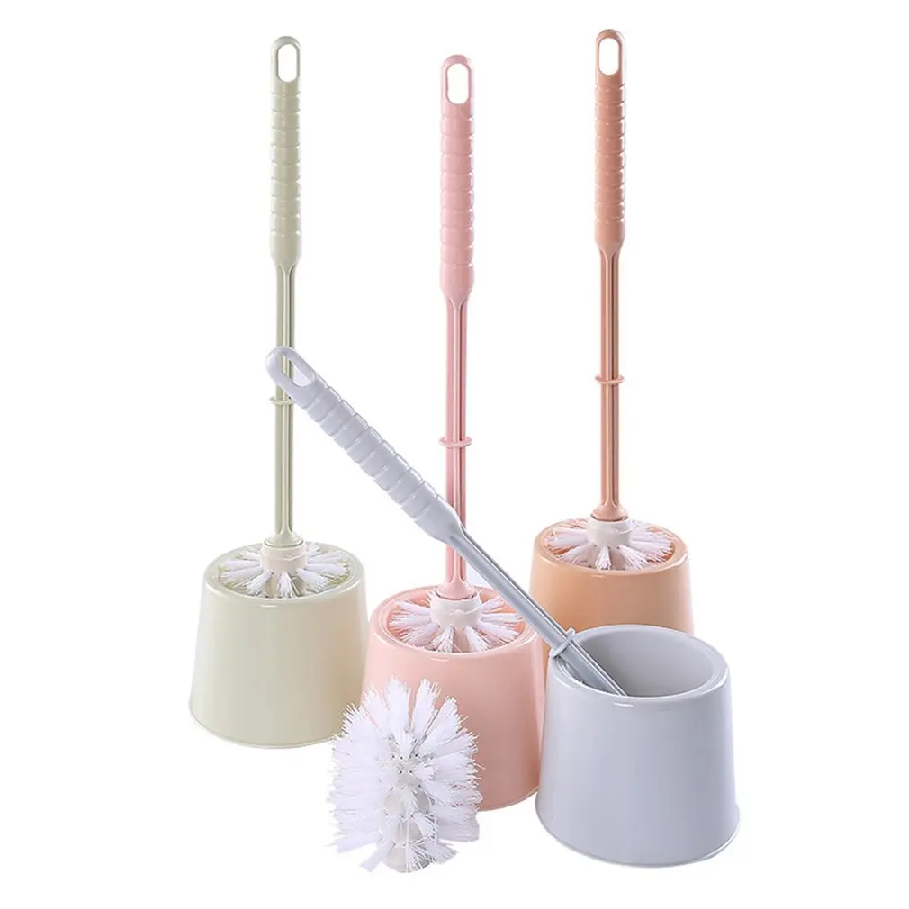 Scopino per WC con Base a testa piatta Set di portaspazzole per la pulizia della tazza del water a parete flessibile per uso domestico del bagno del WC