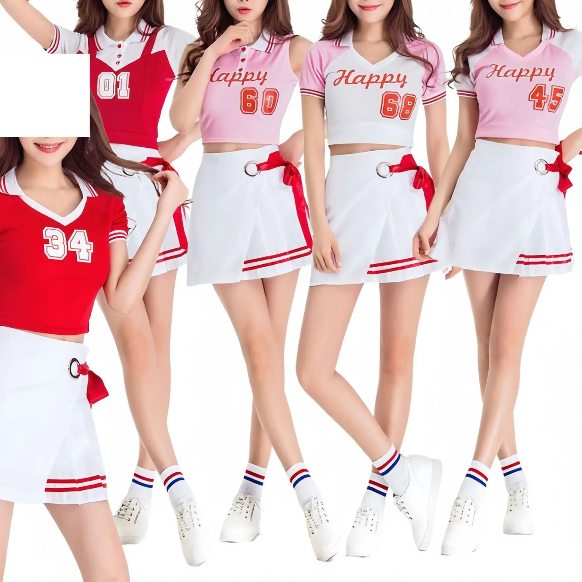 Frauen Koreanische Gruppe Kostüm Cheerleading High School Cheerleader Uniform Basketball Spiel Show Street Dance Jazz Kostüm