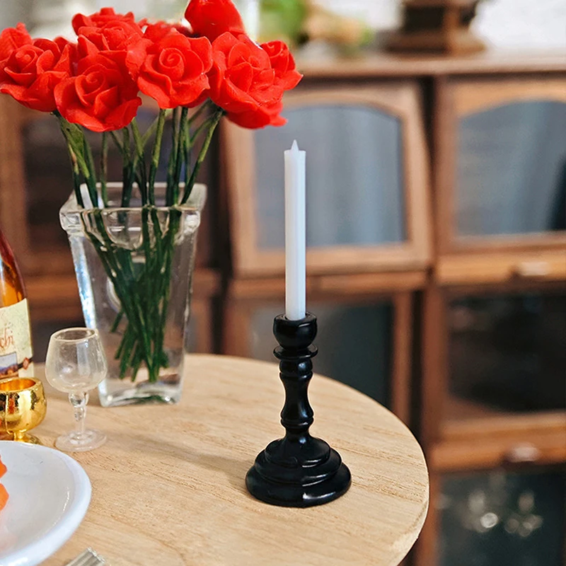 Miniature Simulation Candlesticks Ornament Model Dollhouse Candles Furniture Toy Pretend Play Doll House Decoration Accessories