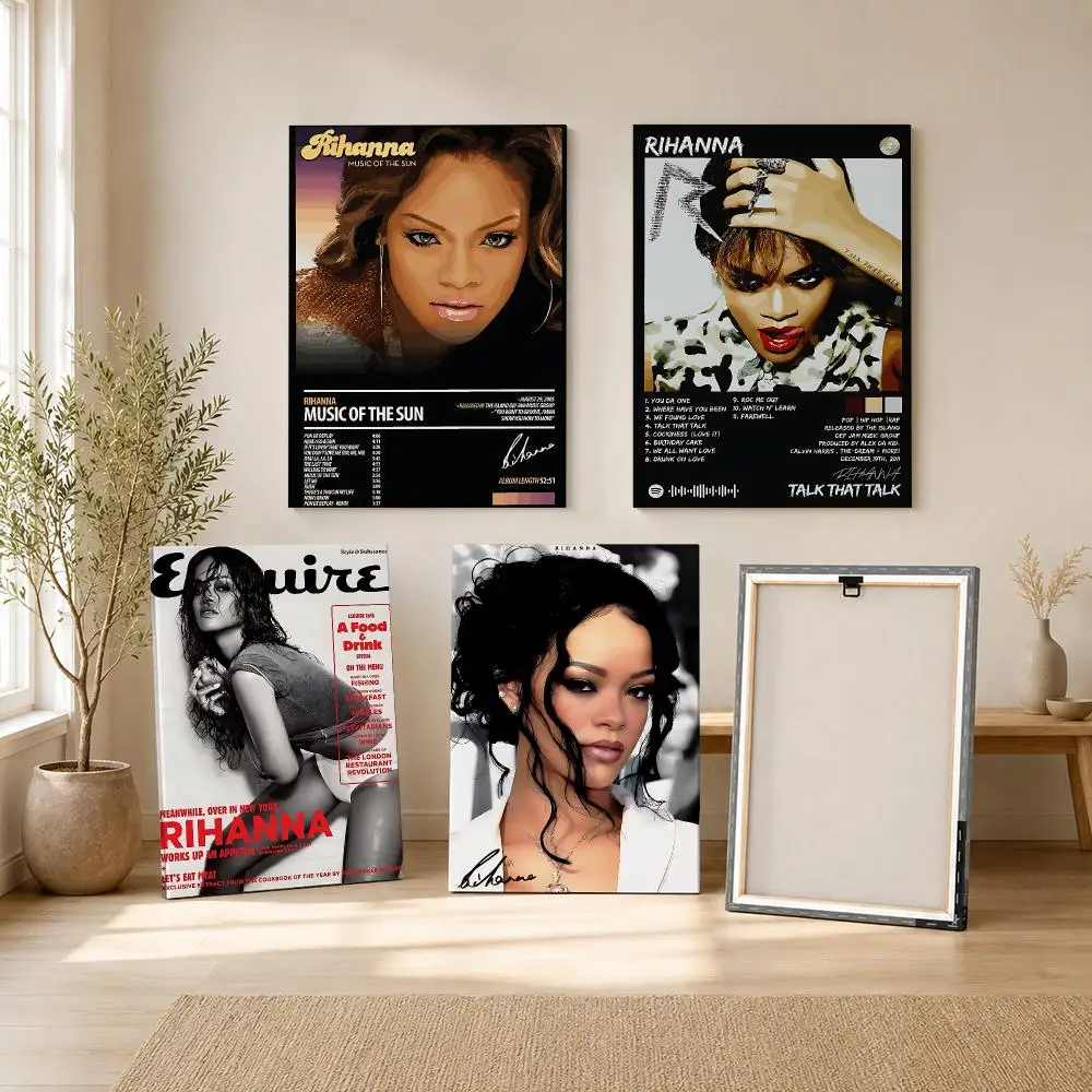 R&B Pop Singer R-Rihanna Framed Wall Painting Framed Canvas Wall Art Print | Modern Poster | Home Hallway Decor