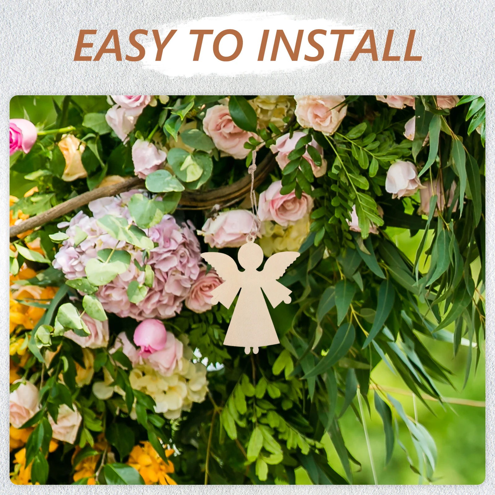 

20Pcs Unfinished Wooden Angel Ornaments Blank Cutouts for DIY Painting Xmas Wedding Birthday Decorations Wooden Hanging Tags