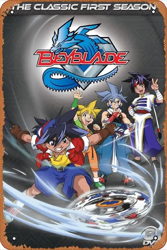 1 PCS,Beyblade Poster 3 8 x 12 Inches - Retro Vintage Metal Tin Sign for Home Bar Pub Garage Decor Movie Gifts