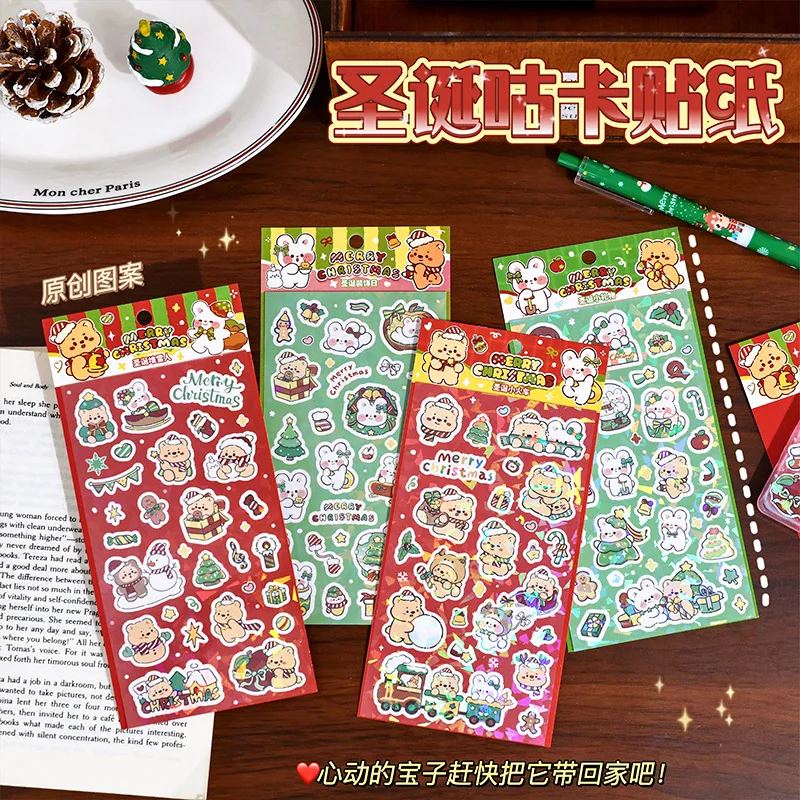 5 sheets Cute Christmas Gooka Stickers Cartoon Photo Album Decoration Booklet Stickers Christmas DIY Decoration Small Sticker
