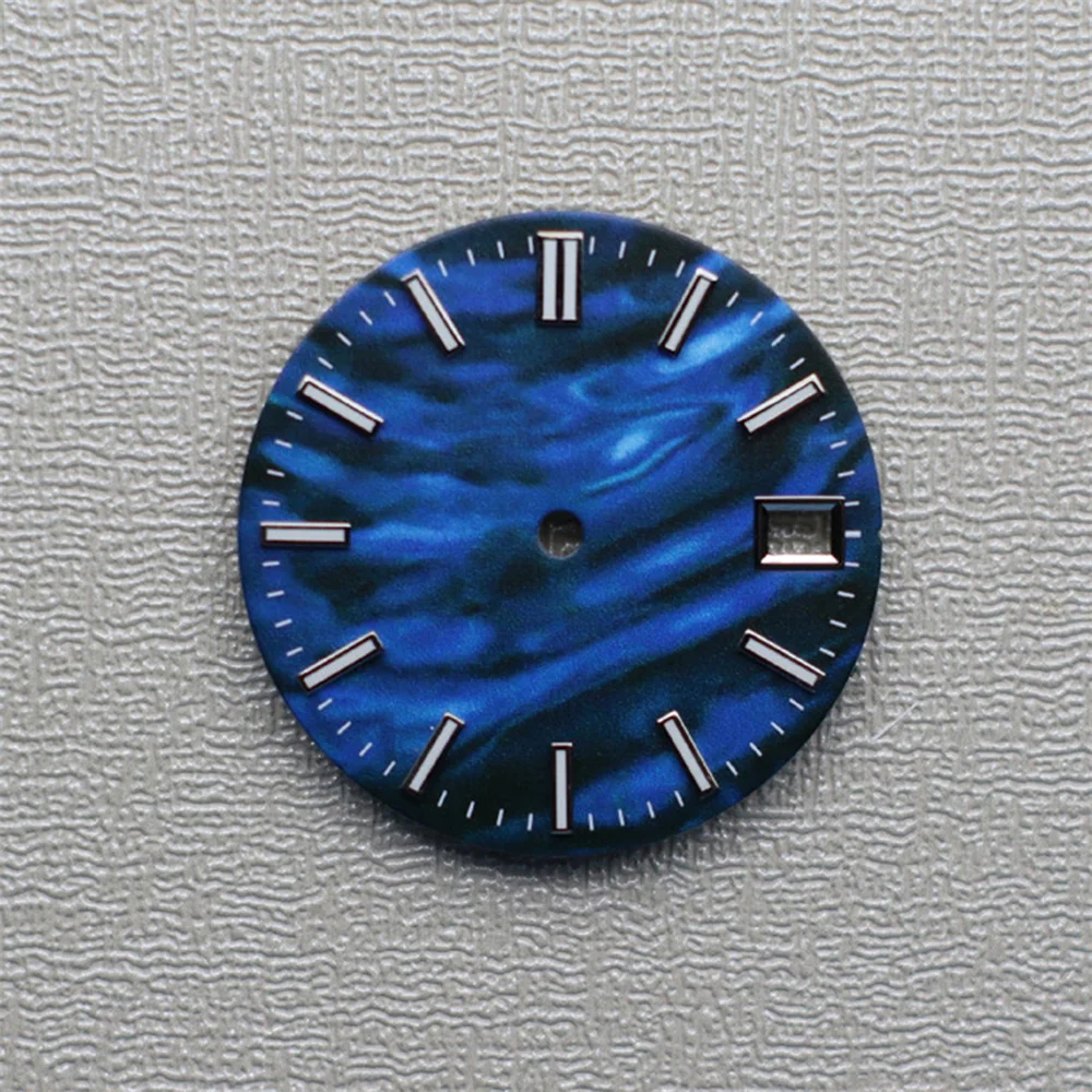 Quadrante NH35 da 28,5 mm, quadrante verde luminoso per movimento NH35 NH36 Quadrante dell'orologio con calendario singolo per accessori per orologi SKX007