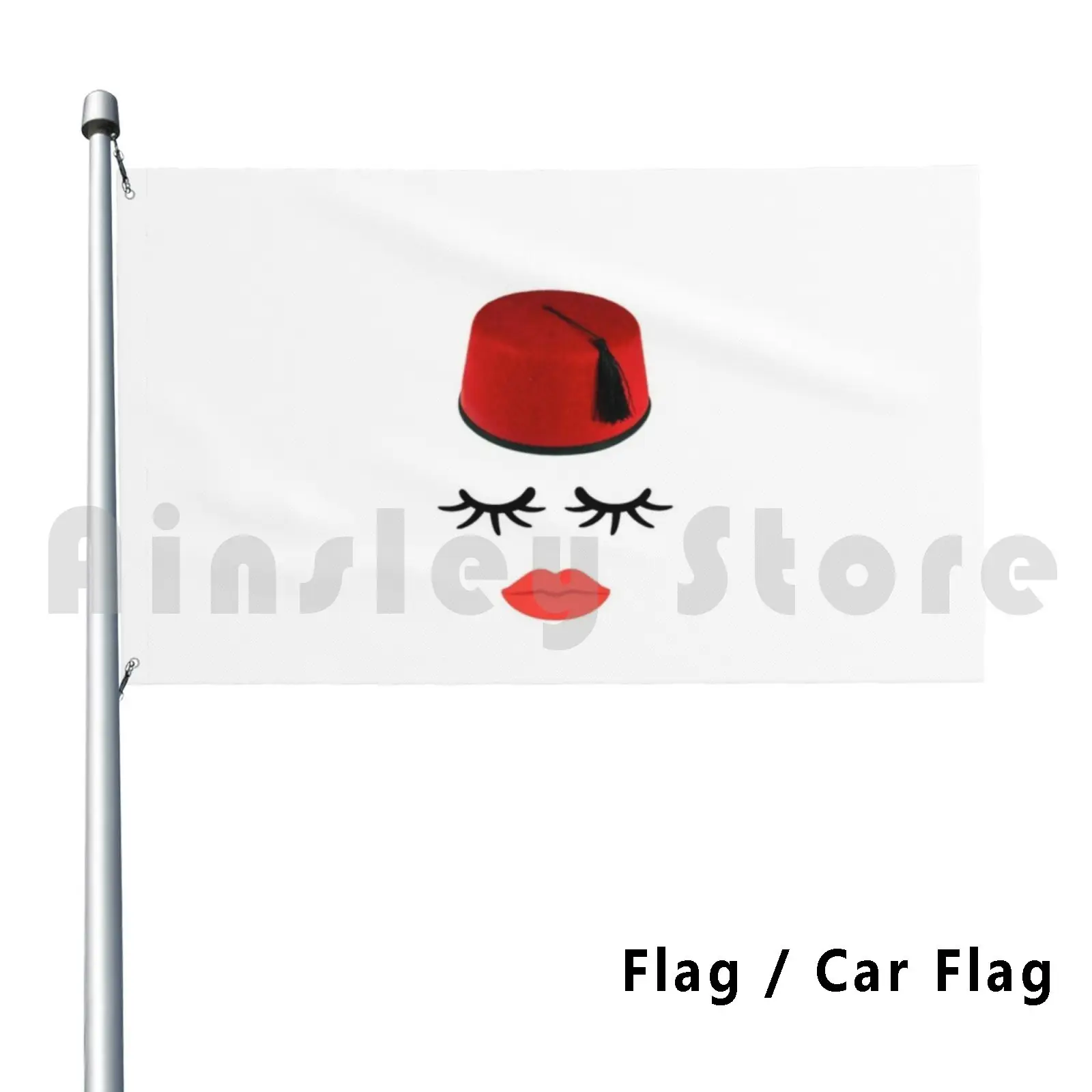 Product Woman Who Wears A Fez Flag Car Flag Funny Fez Tunisia Turkey Eastern Tunisian Turkish