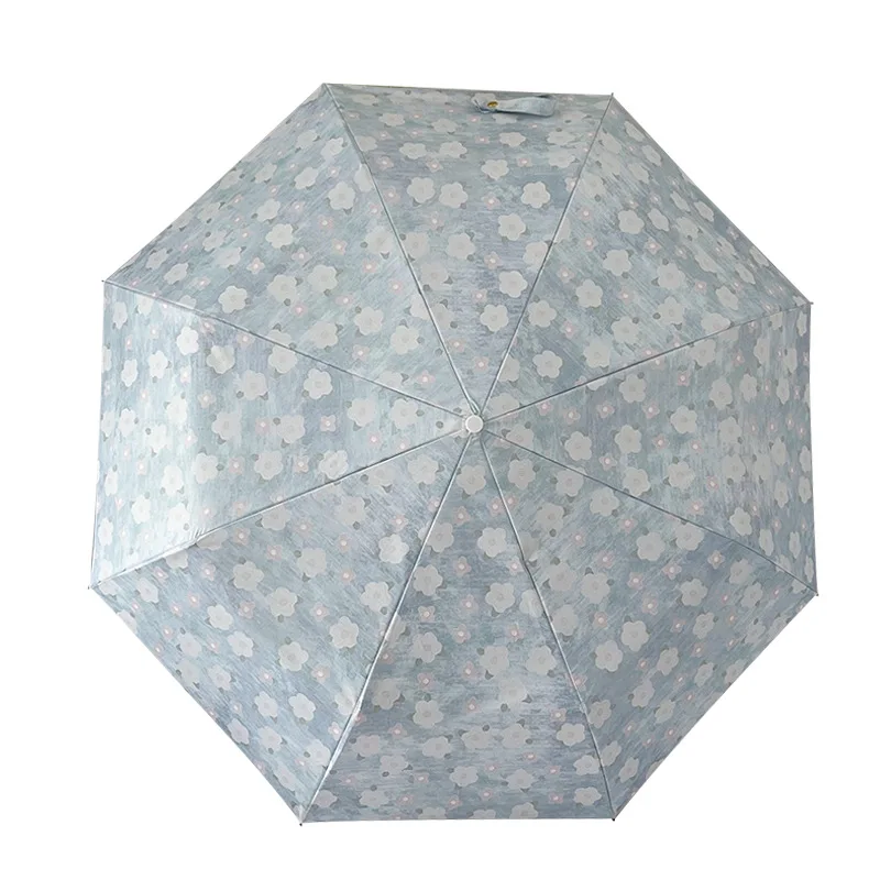 New Gentle Wind Blue Floral Umbrella 30% Off Sun Protection and Sunshade Sun Umbrella 50% Off Sunny or Rainy Dual Purpose