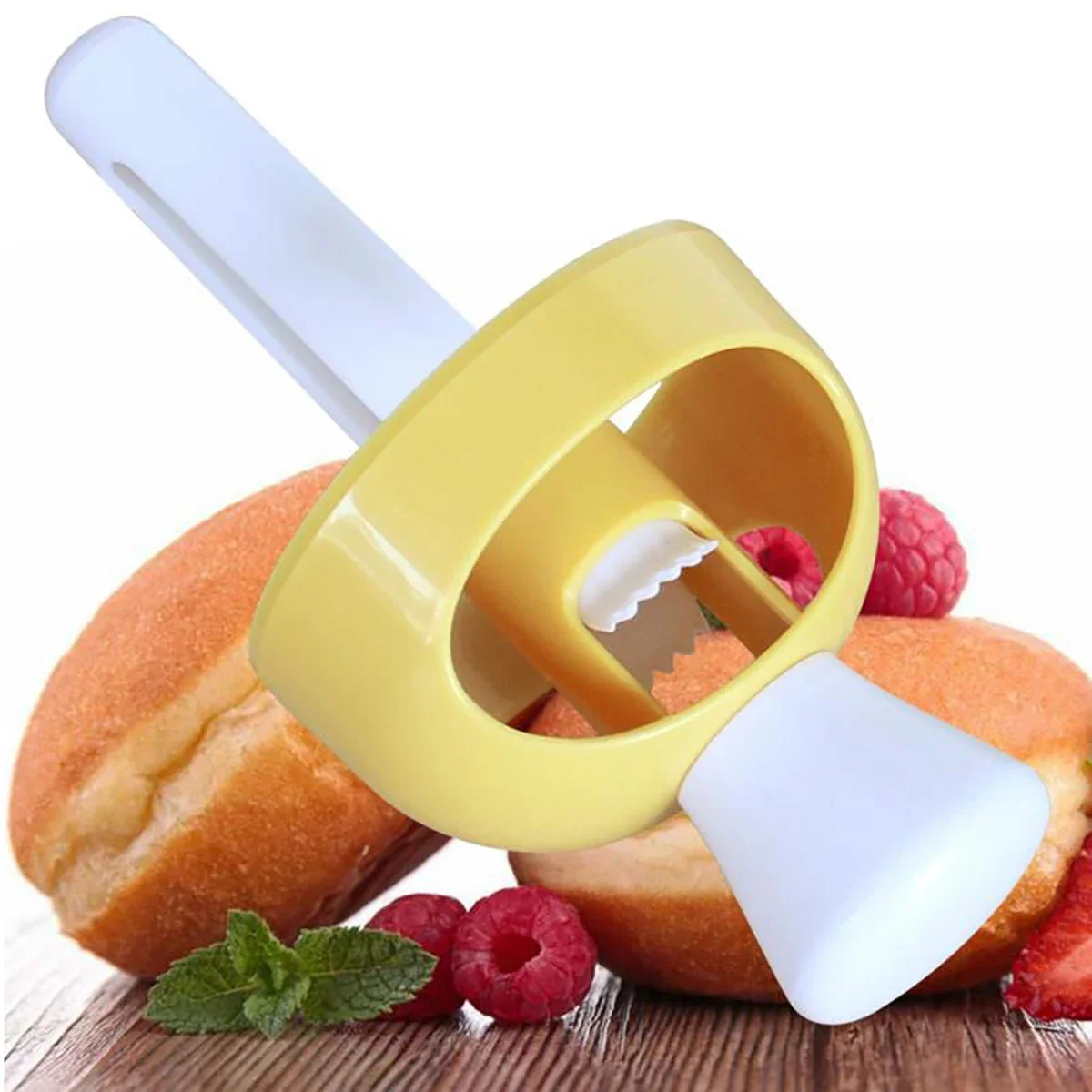 

1set Compression molding tool, donut mold, DIY baking tool with dipping pliers, plastic hollow bread mold