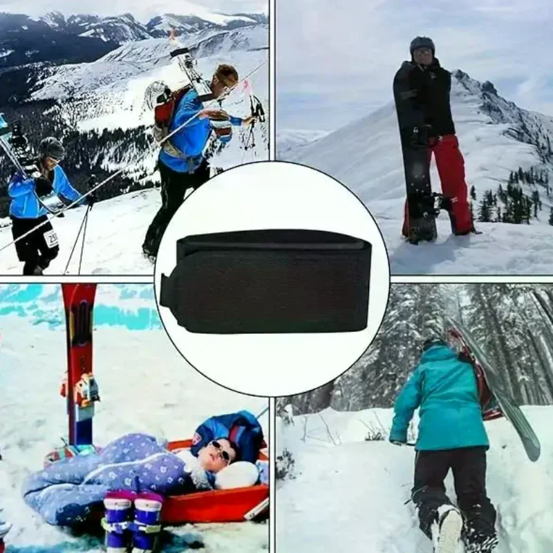 

4pcs Ski Straps - Nylon Snowboard & Sled Fixing Belts | Portable Outdoor Ski Board Accessories For Easy Transport And Storage