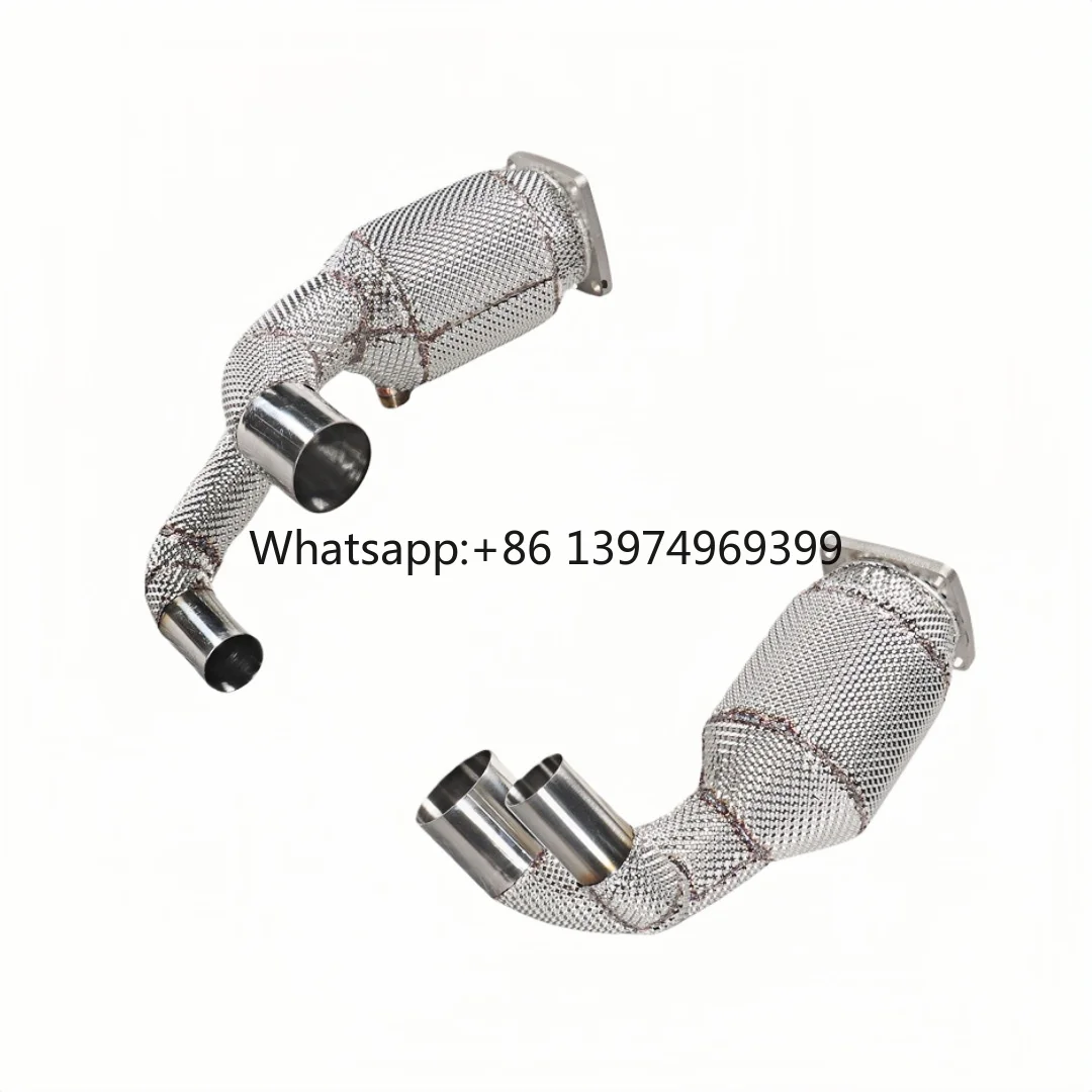 For DEX Stainless Steel With Heat Shiled High Flow Exhaust Downpipe for 2020+ Porsche 911 992 Turbo S 3.0T
