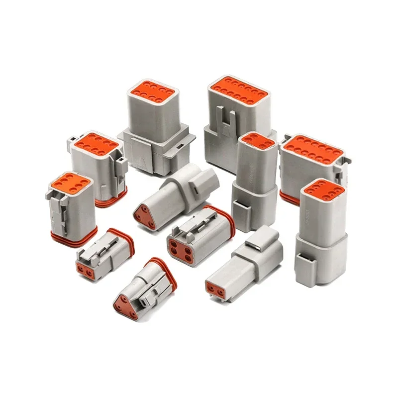 Deutsch DT 2Pin Waterproof Auto Wire Connector Plug, 22-16AWG Male Female Socket Terminal DT06-2S DT04-2P