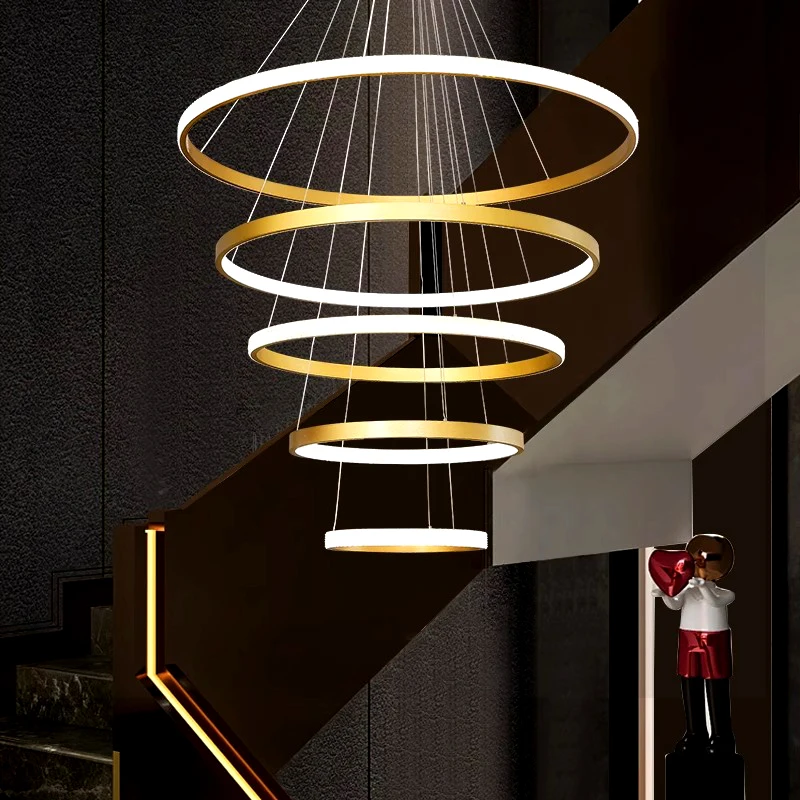 Candelabro de cristal para decoración del hogar, lámpara colgante para escalera, luces colgantes para sala de estar, iluminación interior