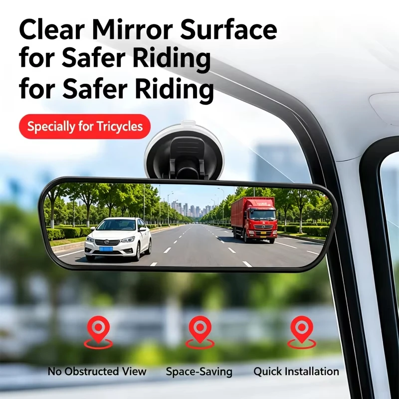Universal Suction Cup Car Rearview Mirror Wide Angle Car Interior Rear View Mirror Expand Vision Driving Safety Auxiliary Mirror