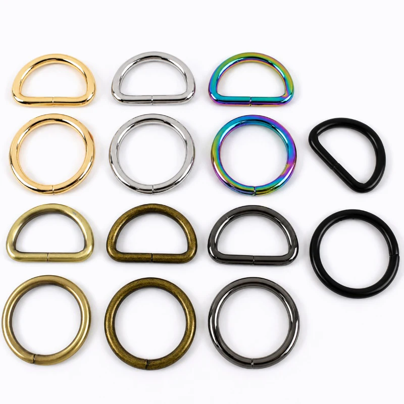 10/20Pcs 20/25/32/38mm Webbing Strap Oval Carabiner Rings Hook Bag Metal O D Ring Buckles Dog Coller Belt Loop Buckle Hardware