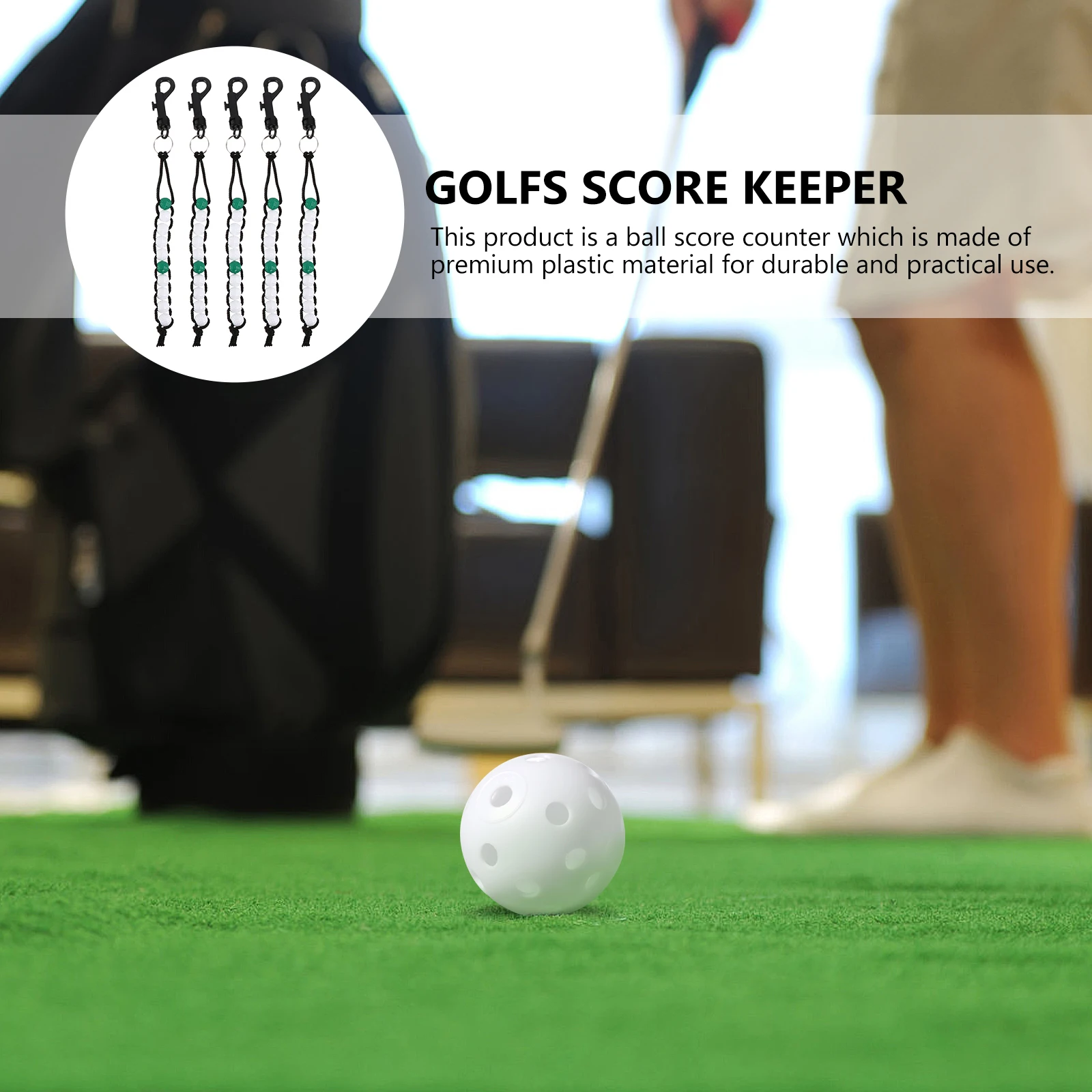 5 قطعة سلسلة من الخرز كرة جولف النتيجة عداد بسيط السكتة الدماغية جهاز تعقب لعشاق الغولف لون عشوائي المعصم بطاقة النتائج