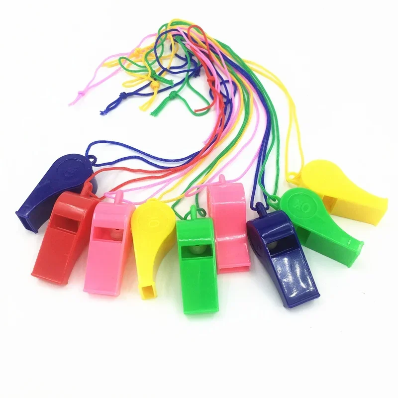 10/1 Stuks Mini Plastic Fluitje Met Touw Kinderen Voetbal Rugby Cheerleading Fluitje Kinderen Speelgoed Verjaardagsfeest Benodigdheden