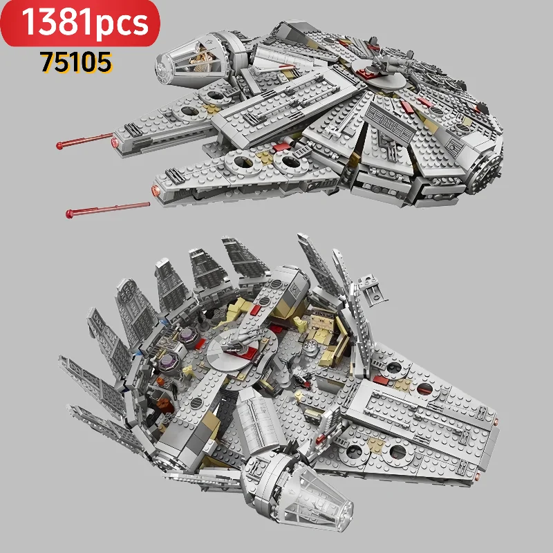 Falcon ruimteschip bouwstenen kit -1381PCS Starship model voor kinderen en tieners, Sci-Fi constructor speelgoed, creatieve verjaardag/kerst