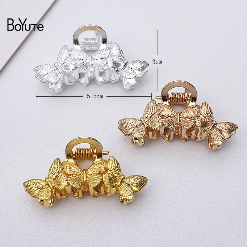 BoYuTe (10 Pieces/Lot) 5.5*3cm Alloy Butterfly Shaped Hair Claws Wholesale Factory Supply Shark Clips Diy Hair Accessories