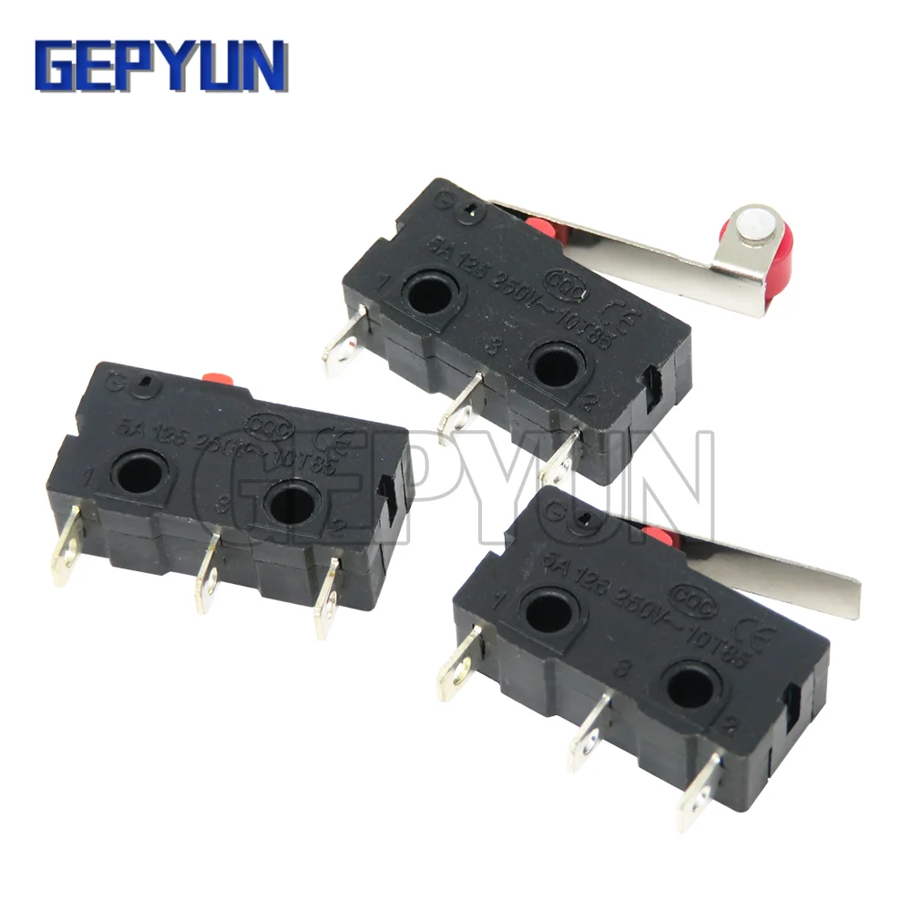 5PCS KW11-3Z Micro Switch 3pin 5A 250VAC Mini With Pulley  Interrupteur Handle Push Button Switch kw11 Limit Switch NEW GEPYUM