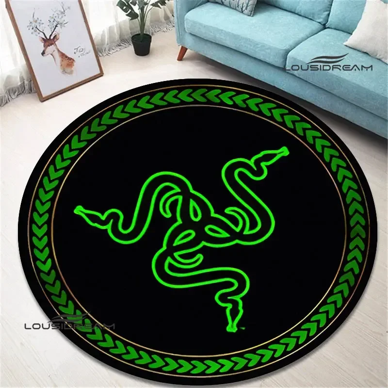 3D game razer logo printed round carpet non-slip carpet cute rug kitchen mats for floor rugs for bedroom Birthday Gift