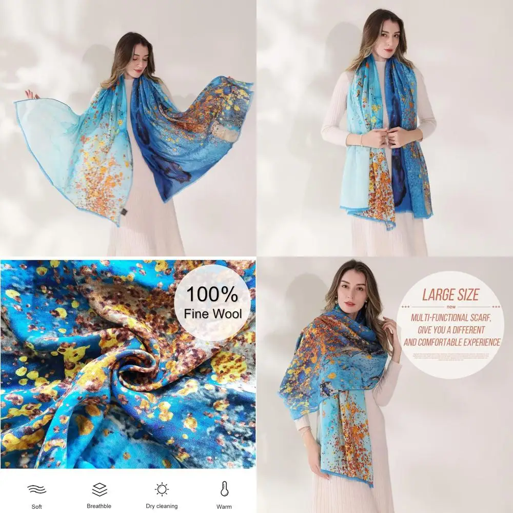 

Длинные женские шали из пашмины из 100% шерсти — мягкие дорожные шарфы из кашемира, теплые зимние накидки