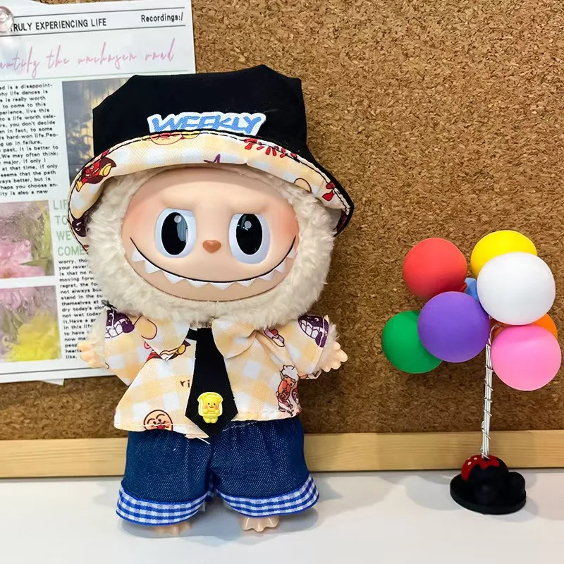 4.0 몬스터즈 핀 러브 시리즈 라부부 인형용 역삼각형 옷 어부 작업복 바지 모자 신발 15 17cm 의류