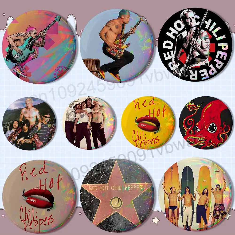 

passionate Red Hot Chili Peppers HD Print 58mm 44mm Round Lapel Pins Pretty Derby Round Display Brooches Brooch Badges
