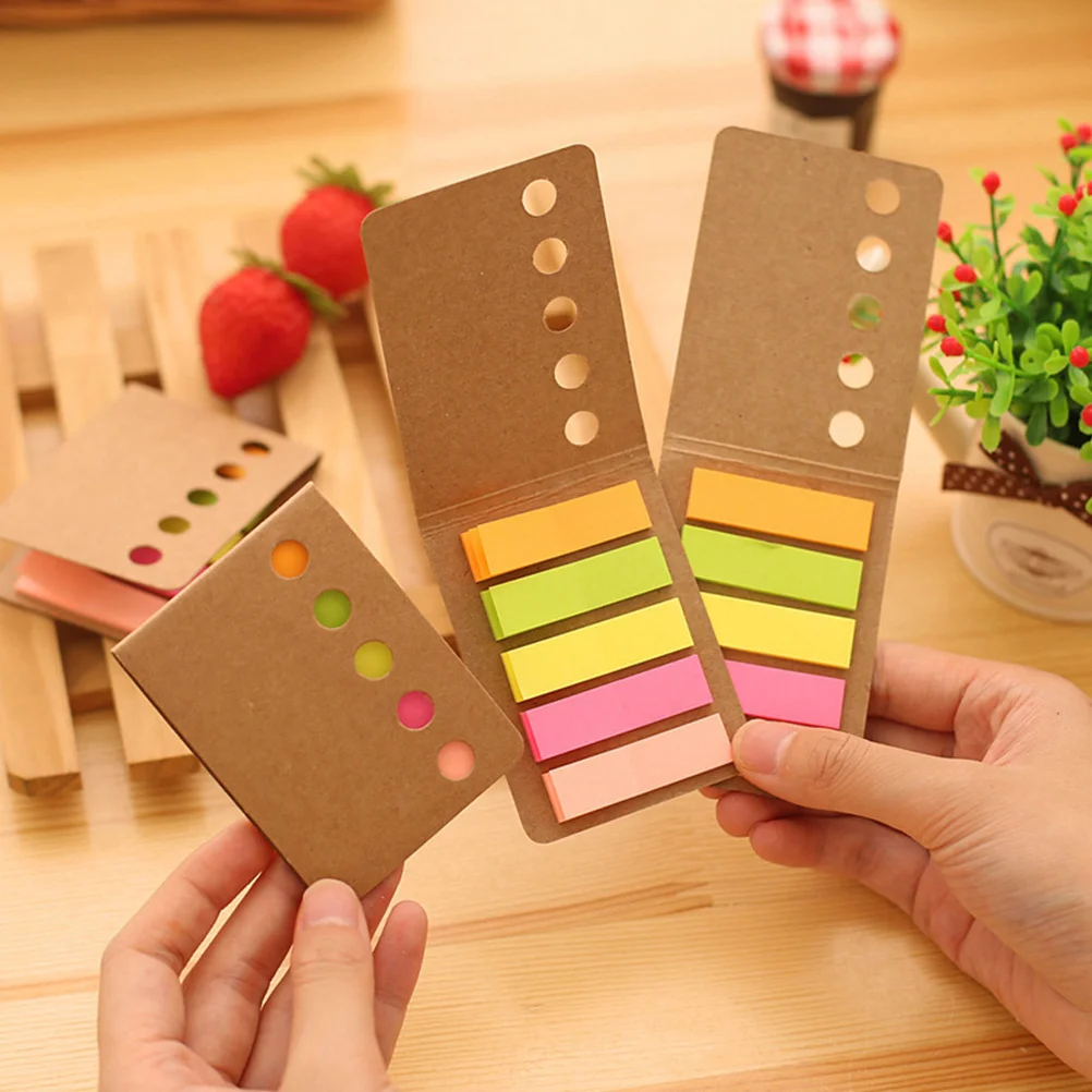 

10Pcs Kraft Self-Adhesive Notepad Paper Pads for Office School Home Use Memo Notes Stickers Reminder