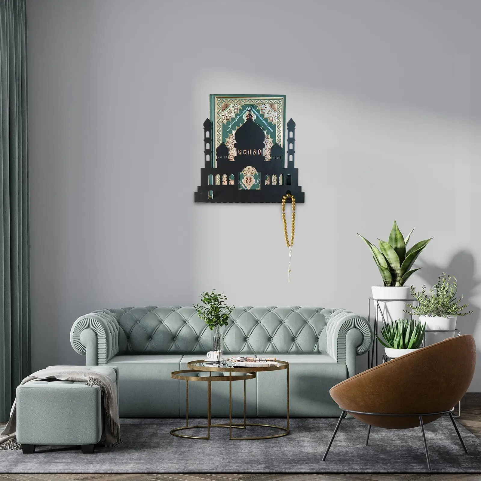 Wall Mount Display Stand Ramadan Elegant Eid Mubarak Ornament for Eid Home