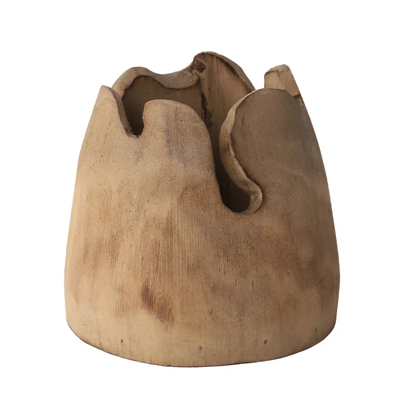 

Paulownia flowerpot Nordic home living room balcony simple retro succulent green plant potted sai vase ornament decoration