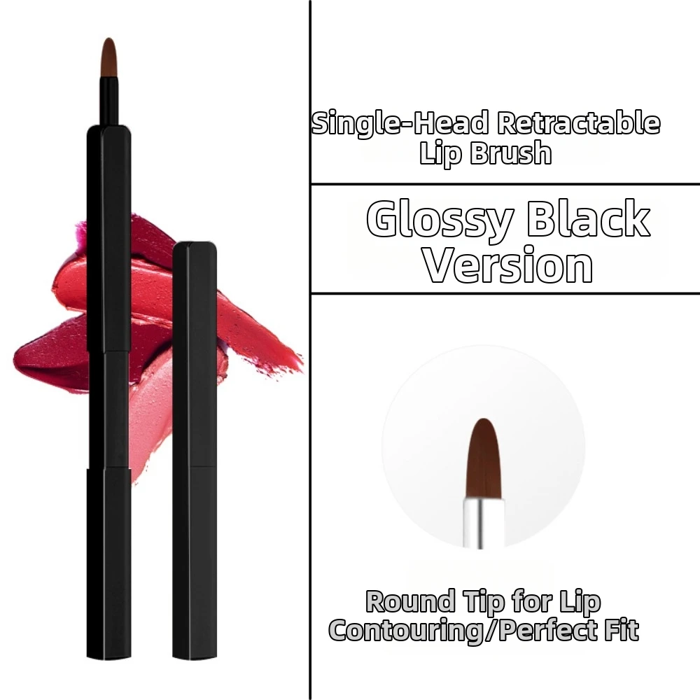 Dual Use Aluminium Tube Retractable Lip Brush Telescopic Lip Liner Lip Gloss Brush Brow Brush Cosmetic Lipstick Brush Dustproof