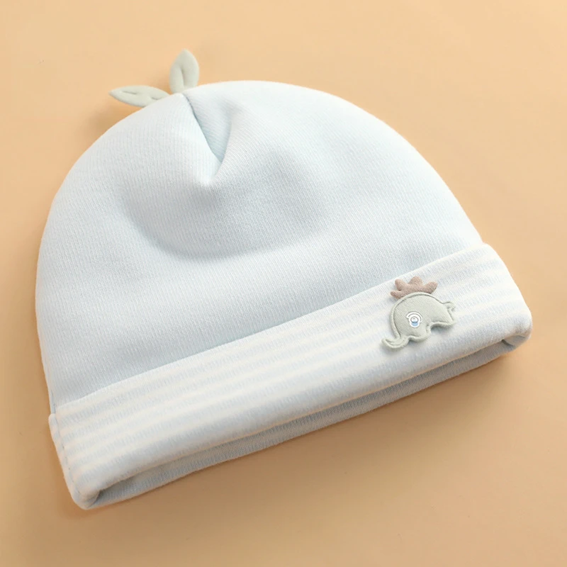 0-3 Months Baby Hats Newborn Beanie Winter Warm Thicker Cotton Soft Elastic Baby Cap for Girls Boys Infant Bonnet Accessories