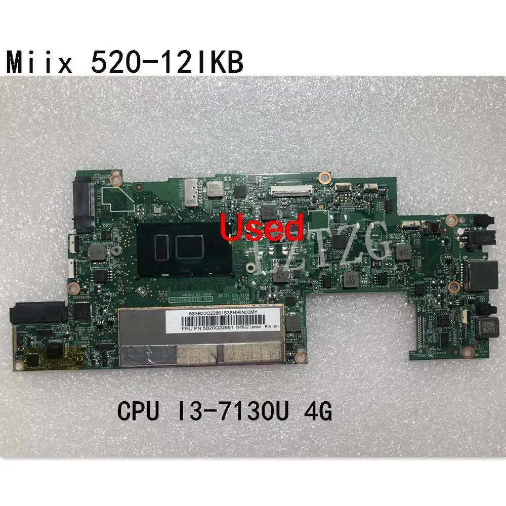 Used For Lenovo Ideapad Miix 520-12IKB Tablet Laptop Motherboard  With CPU I3-7130U 4G FRU 5B20Q22861