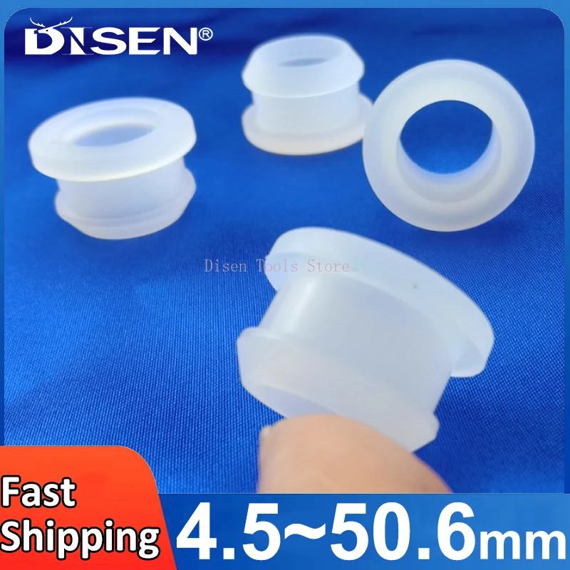 

Transparent Double Sided Silicone Rubber Snap-on Hole Plug 4.5mm-50.6mm T Type Plug with Hole